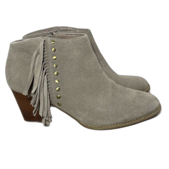 Vionic Tan Ankle Boots with Fringe - Picture 3 of 13